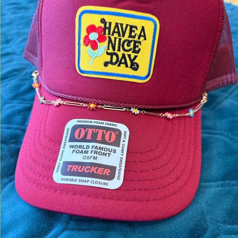 Burgundy Trucker Hat with Patch